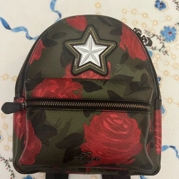 Coach Charlie Camouflage Rose Mini Backpack in Canvas - Picture 2 of 10